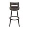 Armen Living Lynof Swivel Counter Stool in Brown Metal with Brown Faux Leather 840254335448 - alternate 3